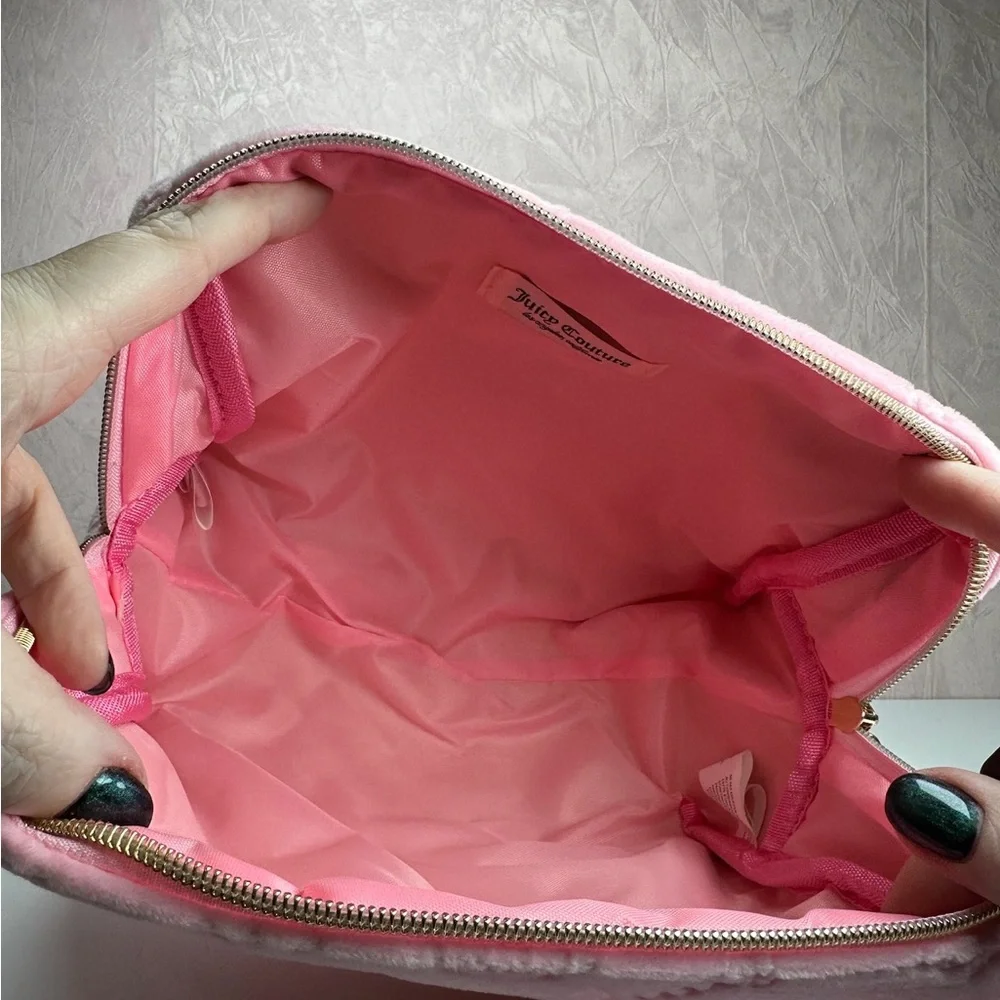 Juicy Couture Pink Embossed Crown Cosmetic Pouch